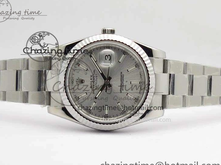 Fluted Best 1:1 Oyster On Dial Silver Bezel SS 41mm 126334 Bracelet Edition A3235 DateJust Noob 0214